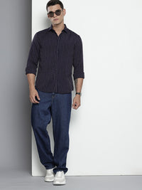 The Indian Garage Co Slim Fit Vertical Striped Casual Shirt
