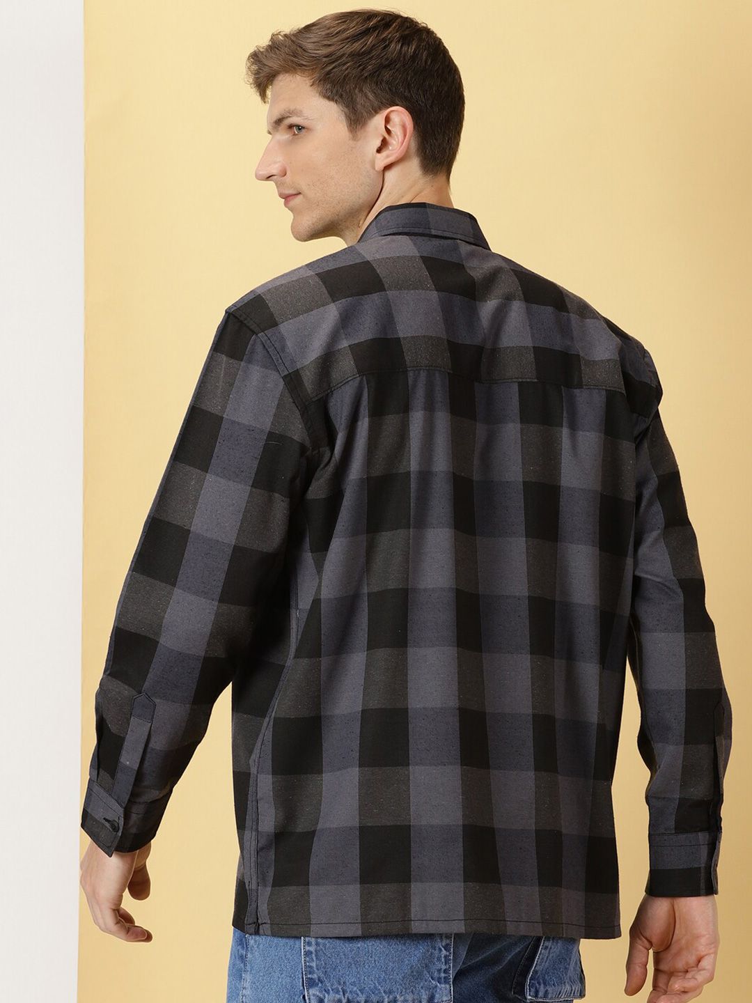 Thomas Scott Classic Buffalo Checked Twill Cotton Shirt