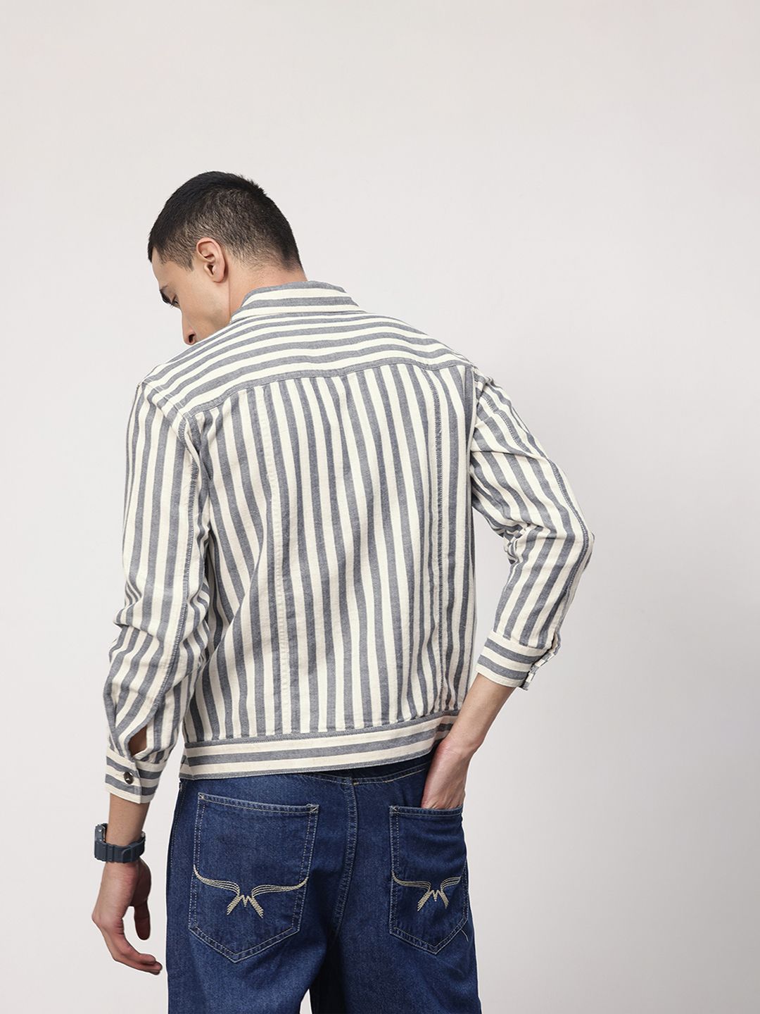 ether Zen Pure Cotton Striped Casual Shirt