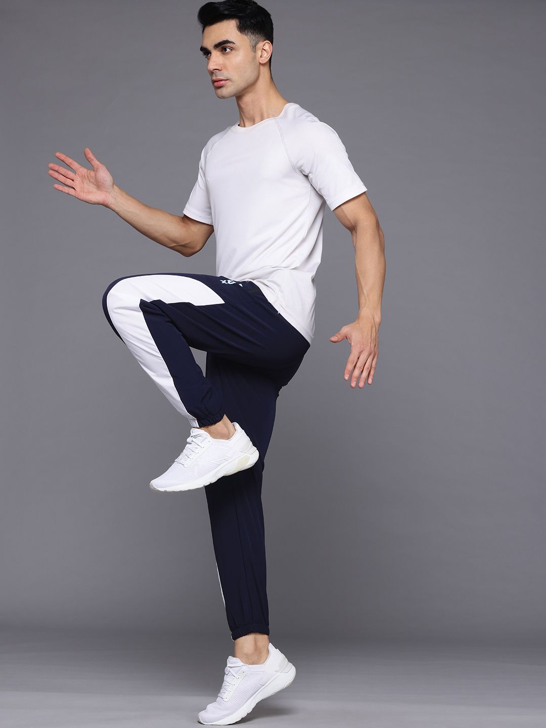 HRX by Hrithik Roshan Men Rapid-Dry Running Track Pants with Toggle-Hem