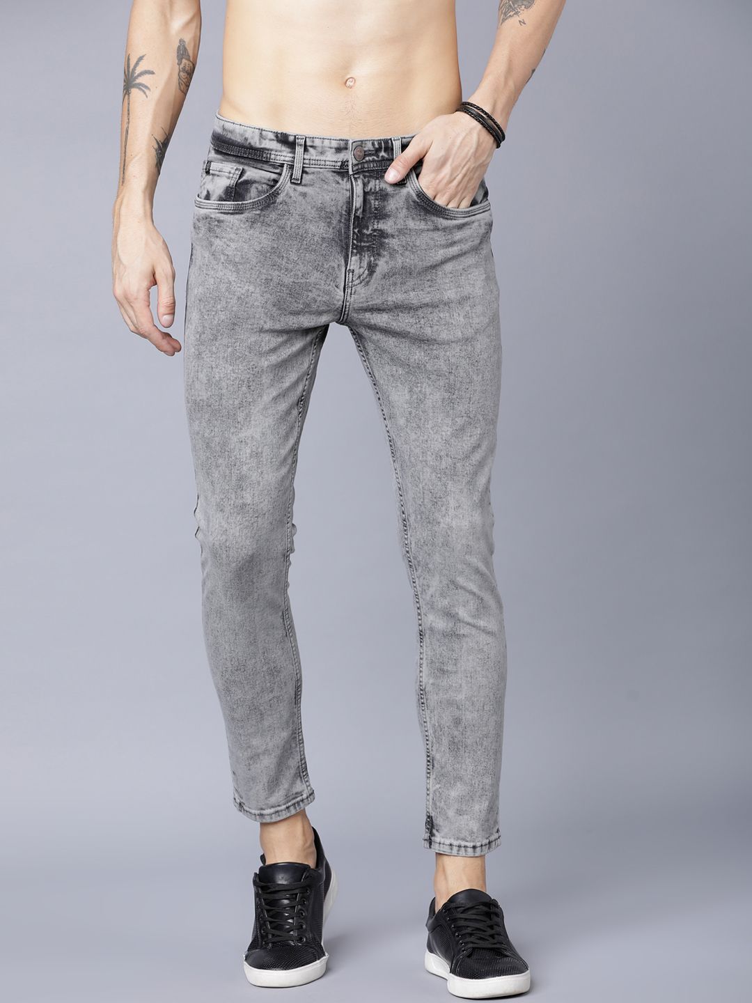 LOCOMOTIVE Men Grey Tapered Fit Jeans