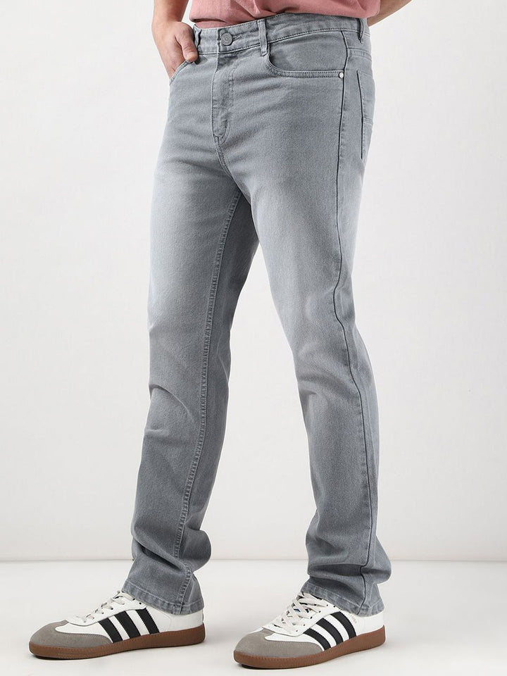Urbano Fashion Men Straight Fit Mid-Rise Light Fade Stretchable Jeans