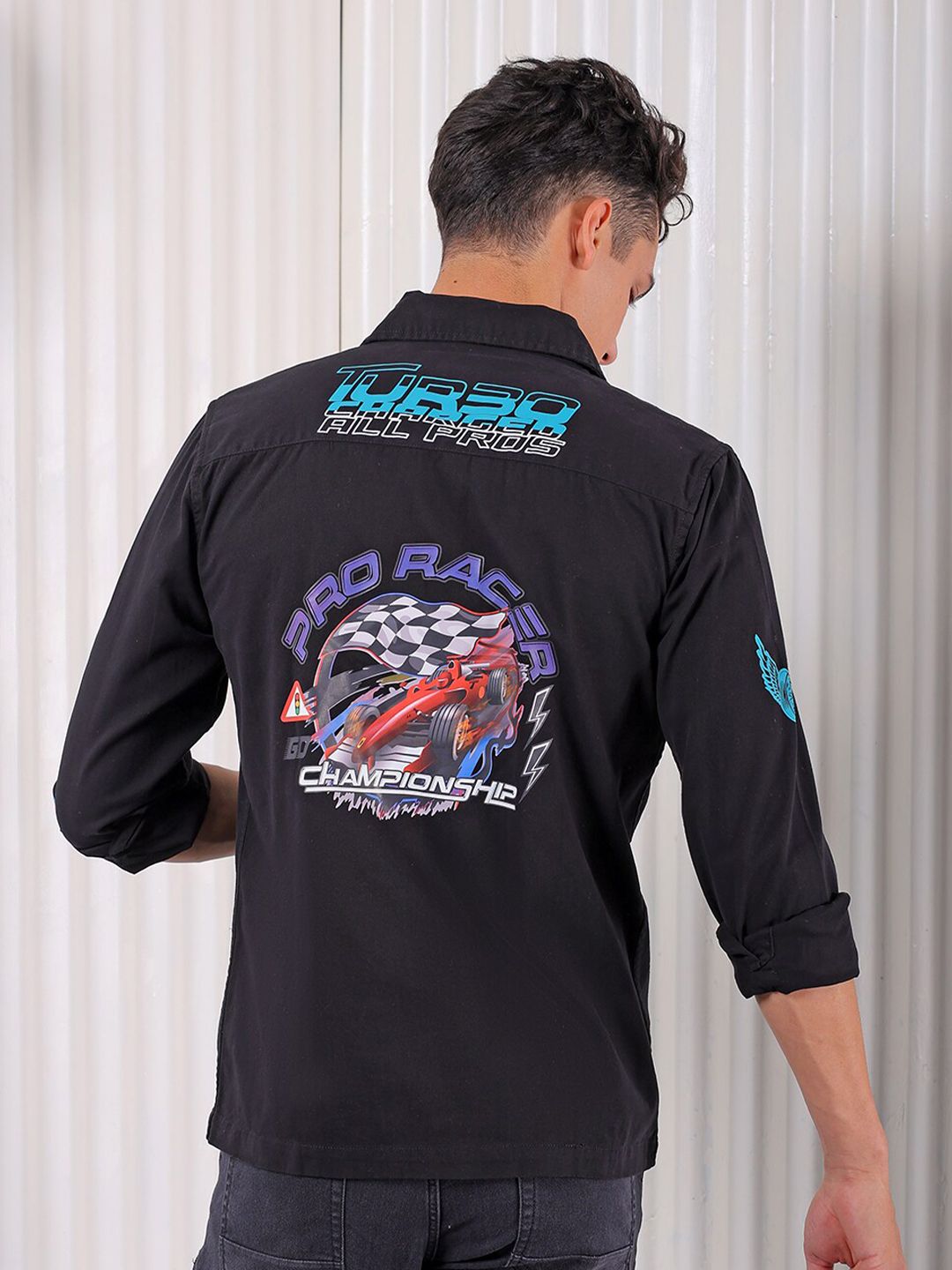 The Indian Garage Co Spread Collar Printed  Cotton Casual Shirt