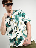 Campus Sutra Men Comfort Swirl Strokes Printed Oversized Casual Shirt
