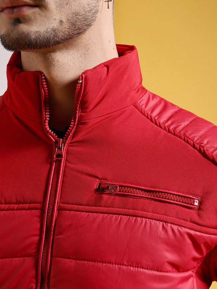 The Indian Garage Co Men Regular Fit Zip-Front Puffer Jacket
