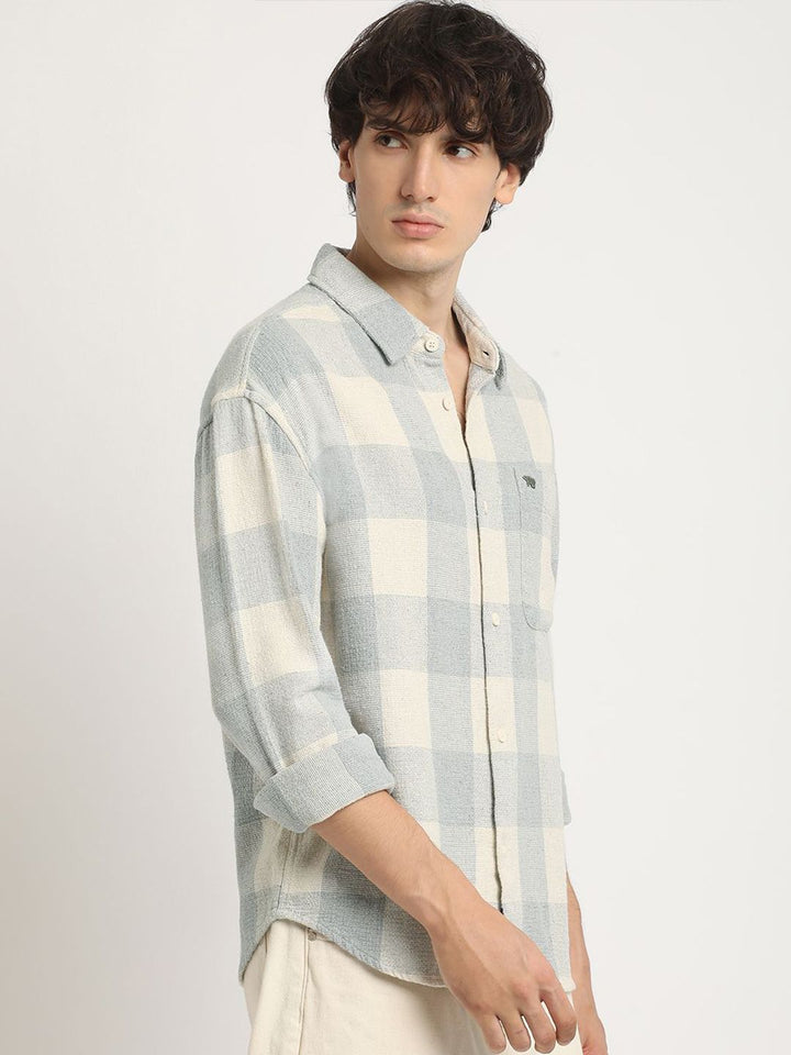 THE BEAR HOUSE Men Checked Relax Fit Casual Shirt