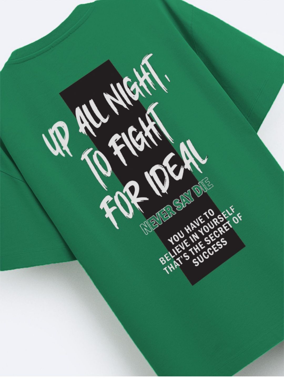 ADRO Lelaki Typography Printed Drop-Shoulder Sleeves Cotton Oversized T-Shirt