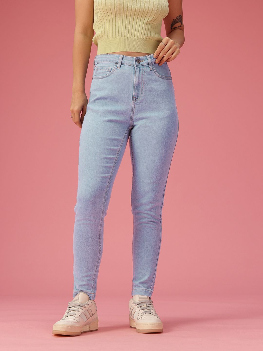 DressBerry Women Skinny Fit High-Rise Light Fade Stretchable Jeans