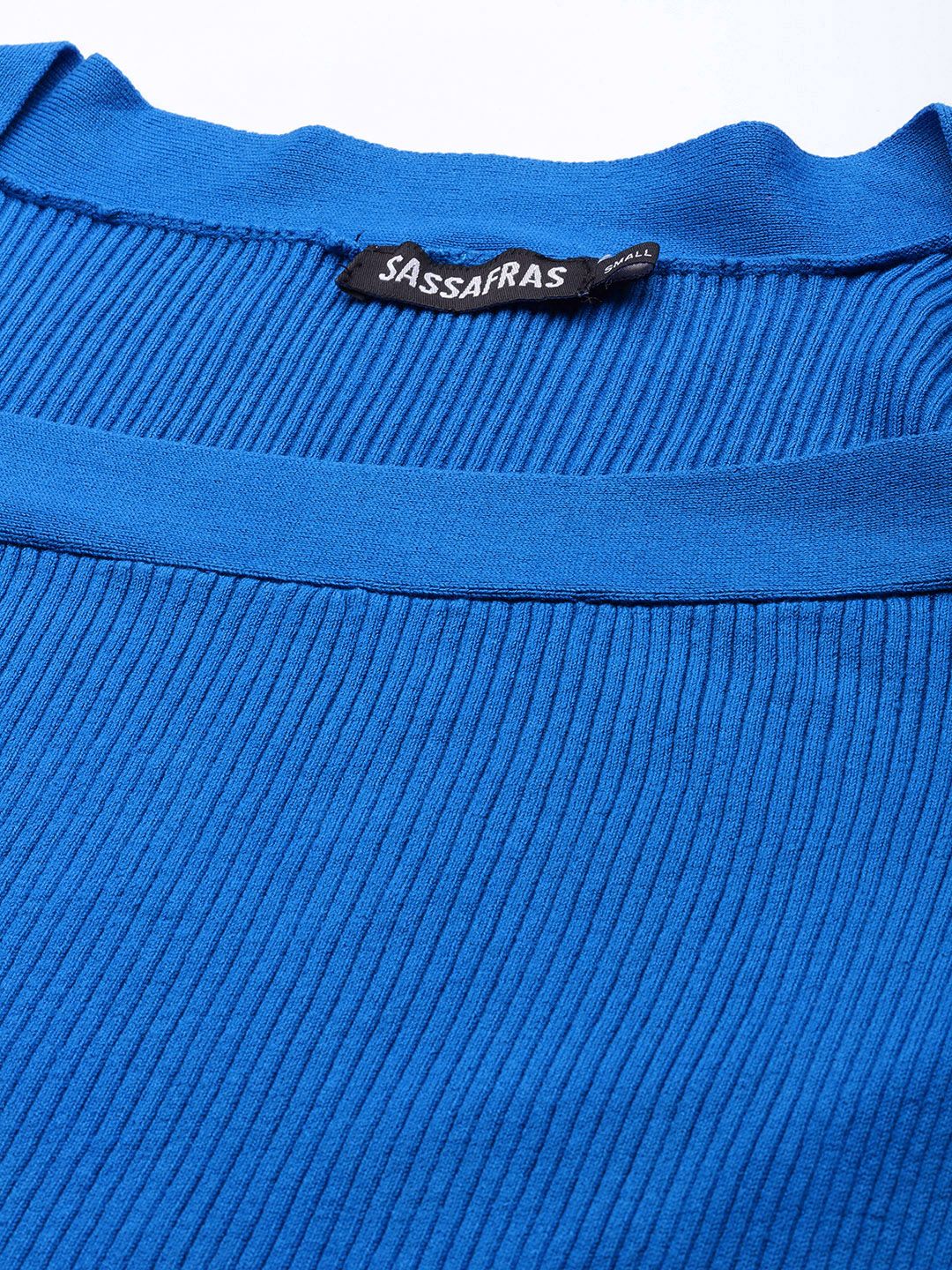 SASSAFRAS Women Blue Solid Pullover