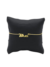 Voylla Gold-Toned Engraved with The Word 'Bhai' Rakhi Bracelet with Roli Chaawal Pack