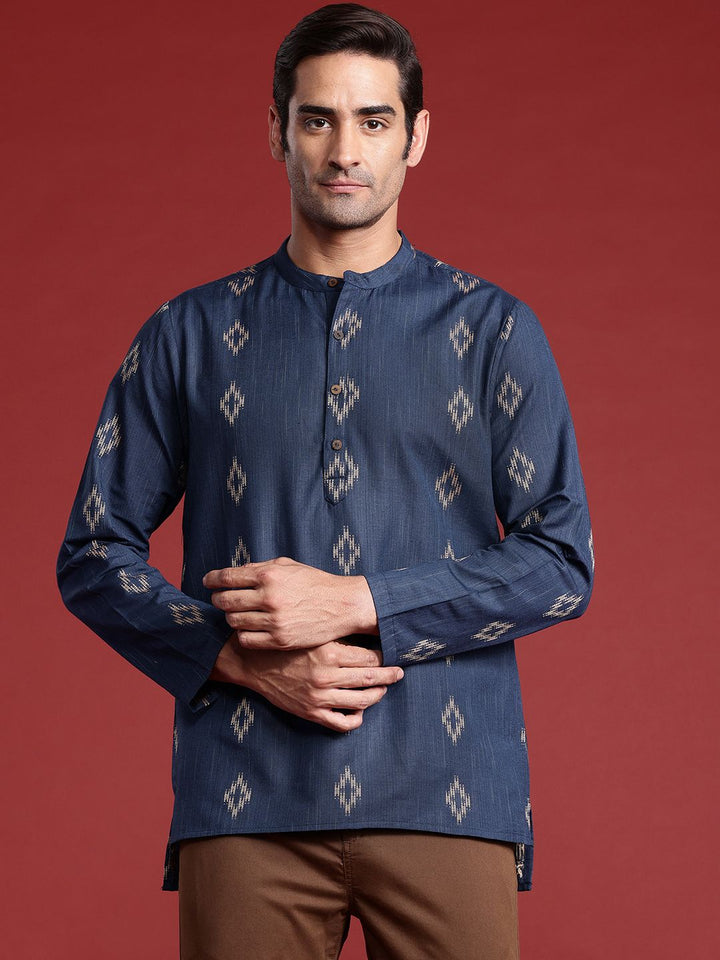 Anouk Men Woven Design Indigo Kurta