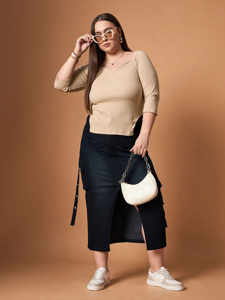 SASSAFRAS Curve Sweetheart Neck Top