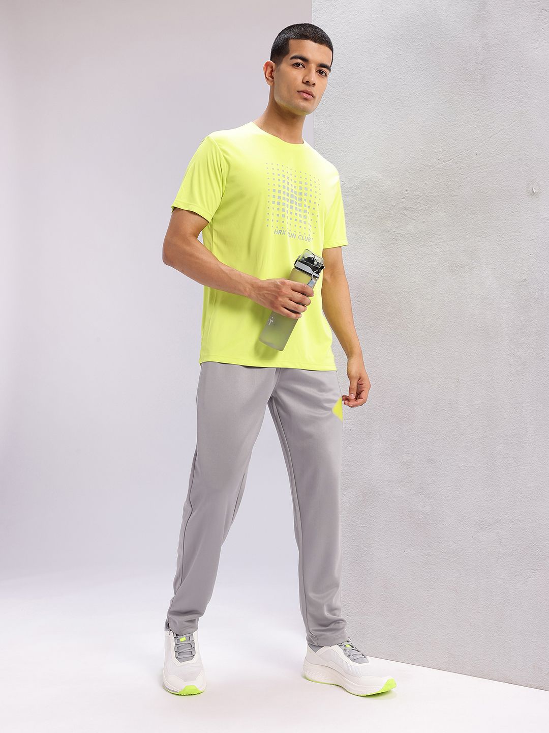 HRX by Hrithik Roshan Men Mid-Rise Rapid-Dry Brand Logo Print Running Track Pants