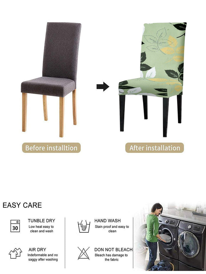 Cortina Green 6 Pieces Floral Printed Dining Chair Covers
