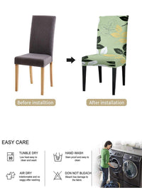 Cortina Green 6 Pieces Floral Printed Dining Chair Covers
