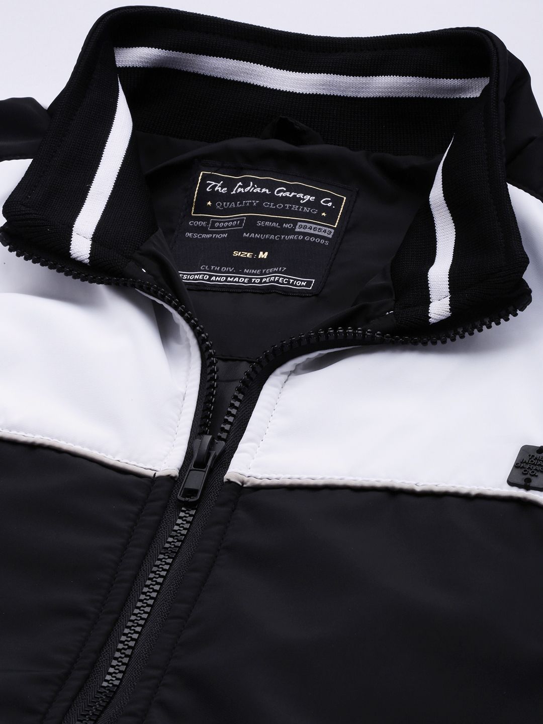 The Indian Garage Co Men Slim Fit Colourblock Zip-Front Bomber Jacket