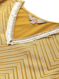 Anouk Printed Panelled Sequinned Kurta with Sharara & Dupatta