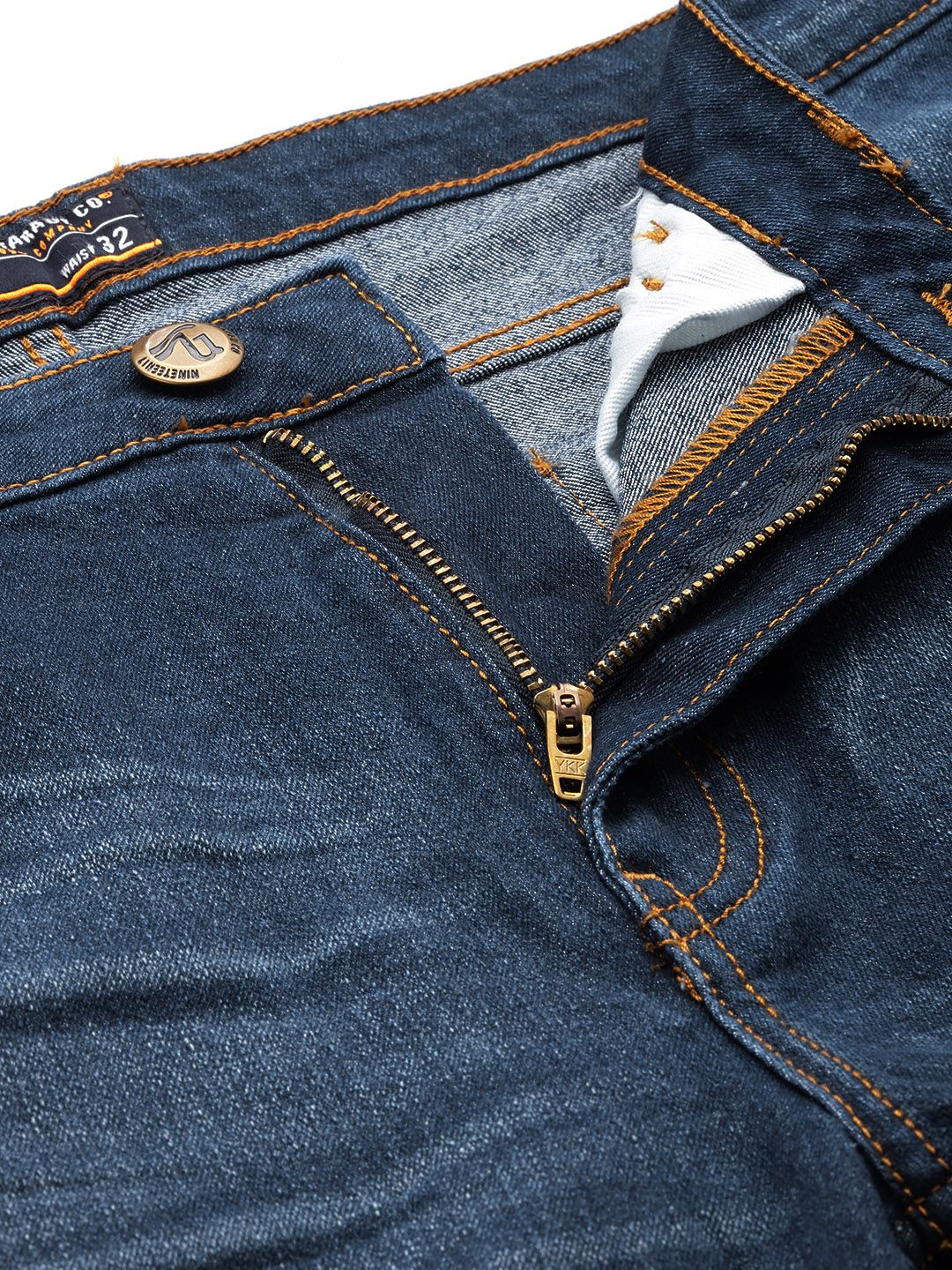 The Indian Garage Co Men Slim Fit Mildly Distressed Light Fade Stretchable Jeans