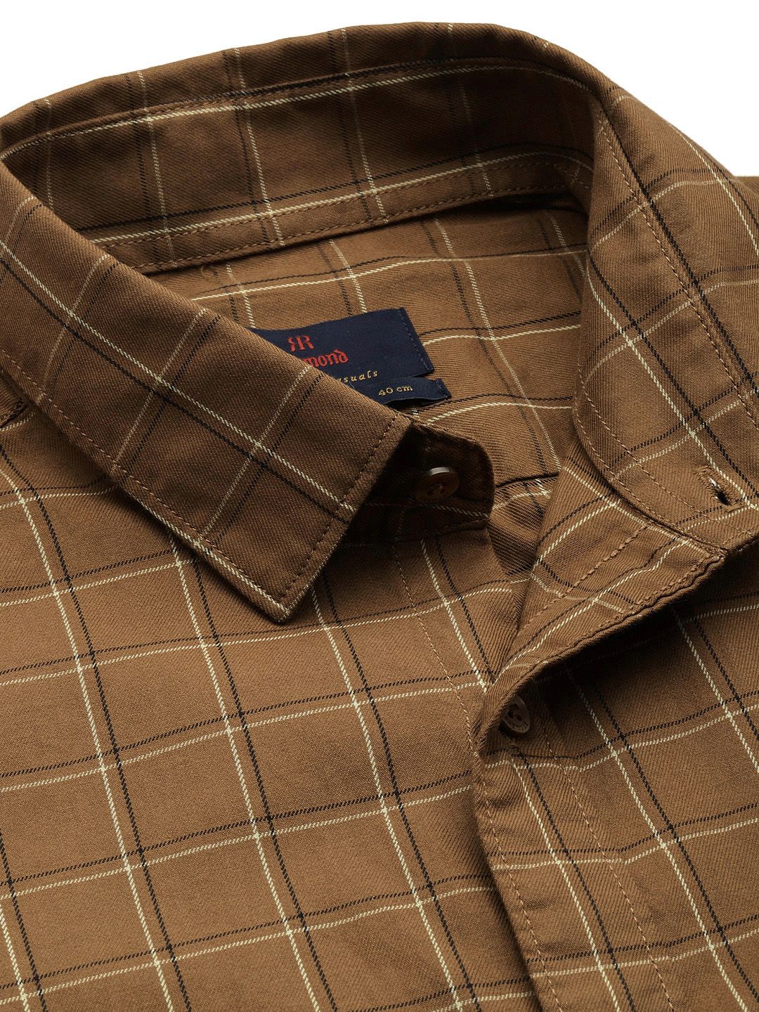 Raymond Pure Cotton Slim Fit Checked Casual Shirt