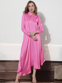 RAREISM Shirt Collar A-Line Maxi Dress