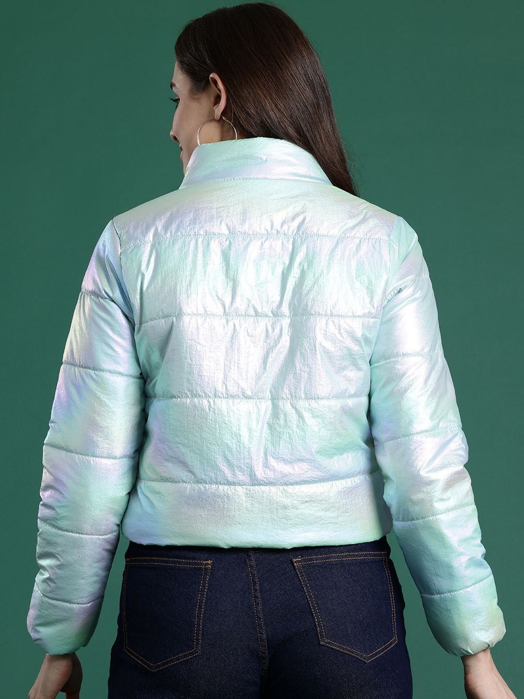 DressBerry Shimmer Dual-Toned Puffer Jacket
