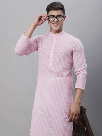 SOJANYA Motif Etnik Sulam Benang Berfungsi Kurta Kapas Tulen Dengan Churidar