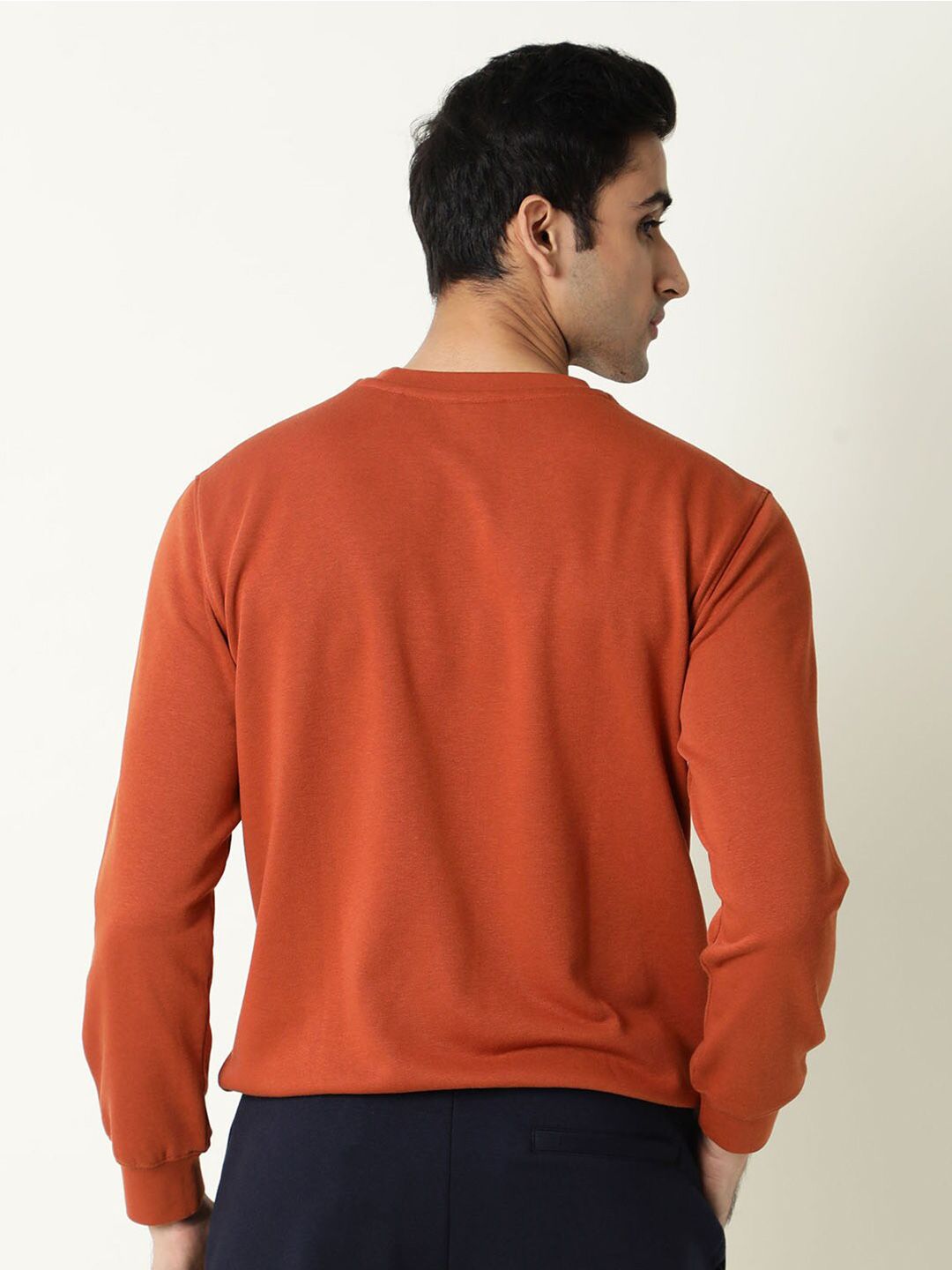 RARE RABBIT Men Velveto Round Neck Sweatshirt