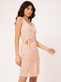 DressBerry Diva Dynasty Striped Waist Tie-Up Sleeveless Mini Dress
