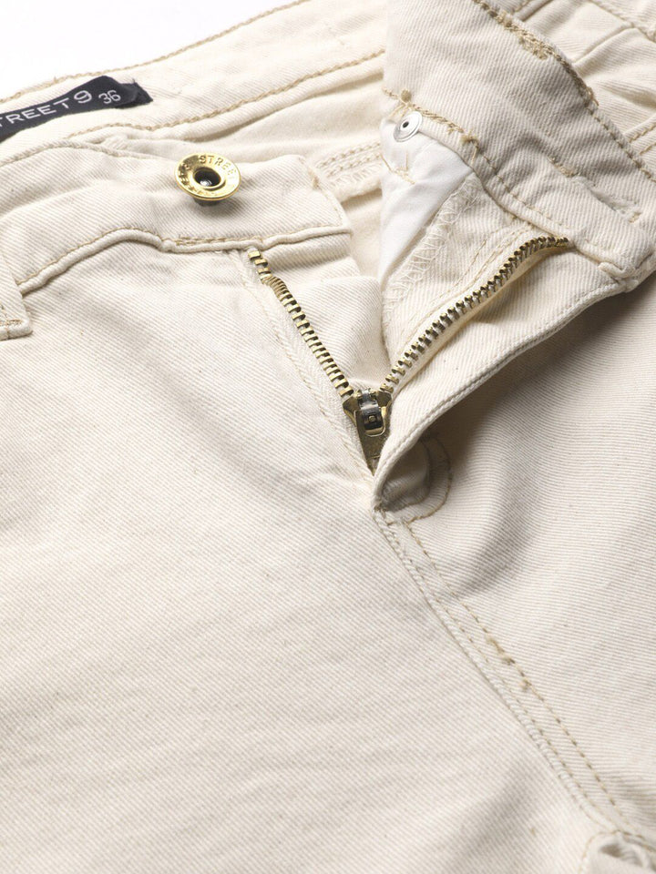 STREET 9 Women White Skinny Fit Mid-Rise Clean Look Stretchable Jeans