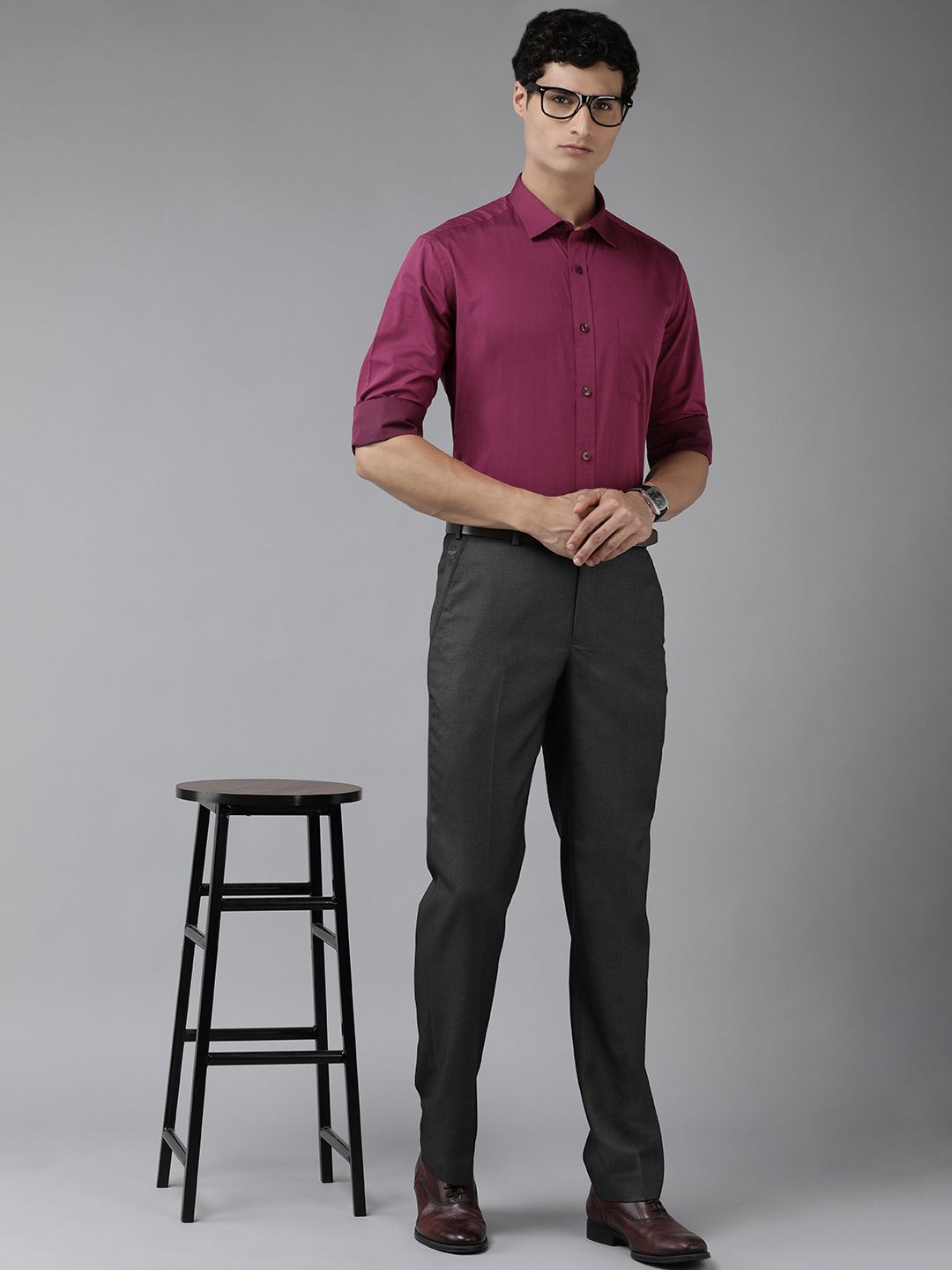 Park Avenue Men Formal Black Trousers