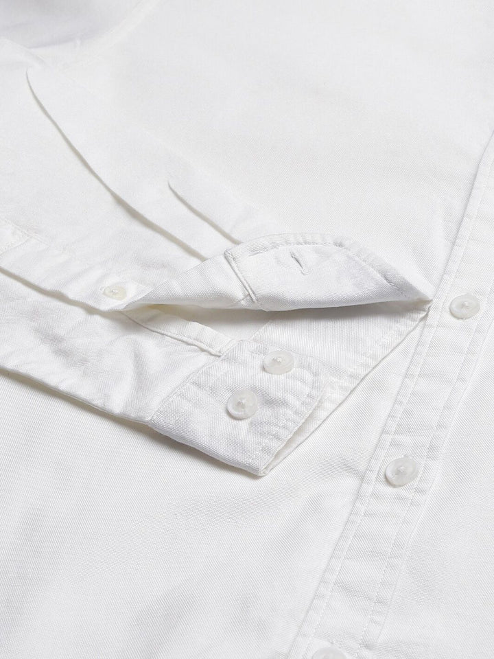 Thomas Scott Men White Slim Fit Cotton Casual  Shirt