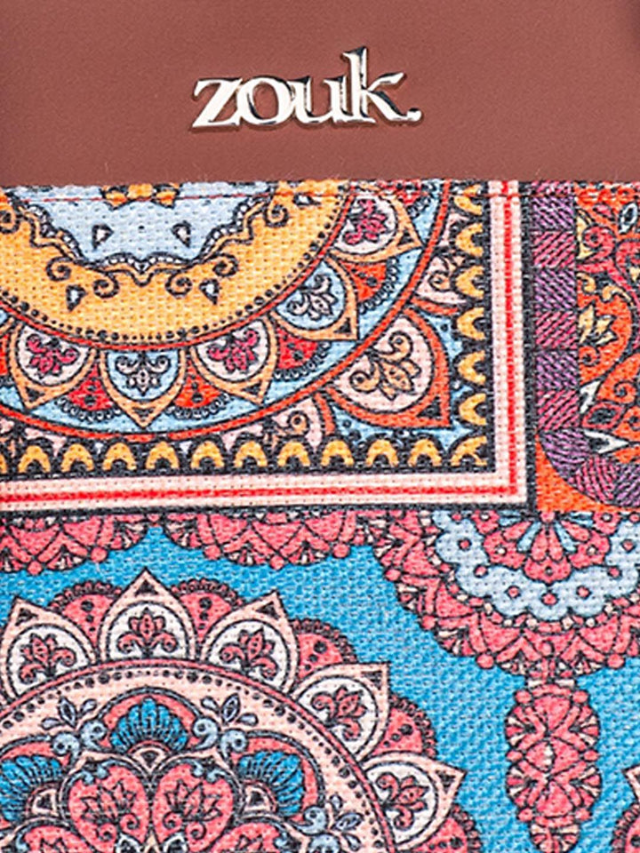 ZOUK Ethnic Motifs Printed Structured Sling Bag