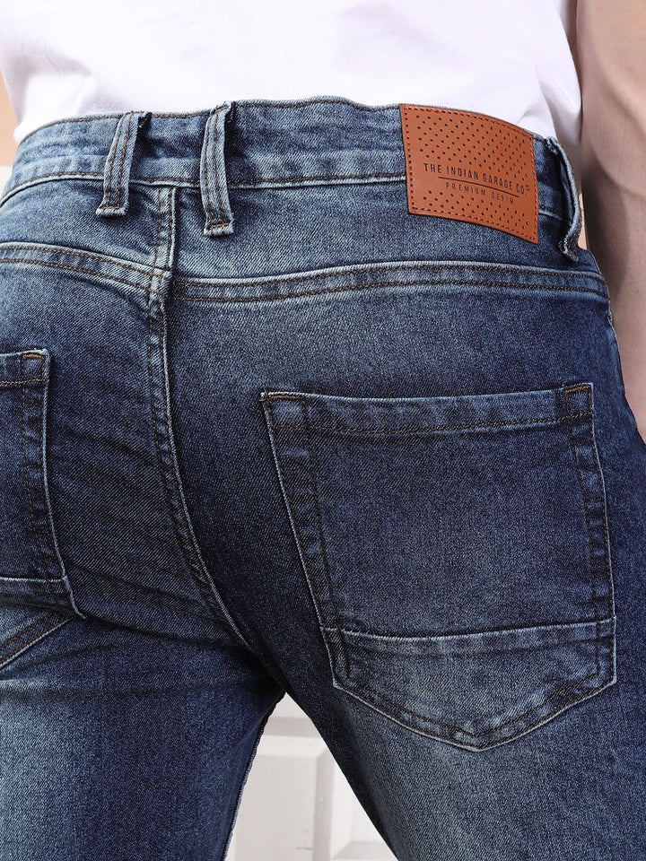 The Indian Garage Co Men Blue Slim Fit Mid-Rise Clean Look Jeans