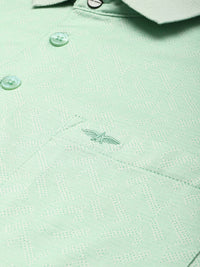 Park Avenue Geometric Printed Polo Collar Pure Cotton Slim Fit T-shirt