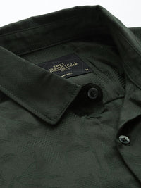 The Indian Garage Co Slim Fit Self Design Opaque Party Shirt