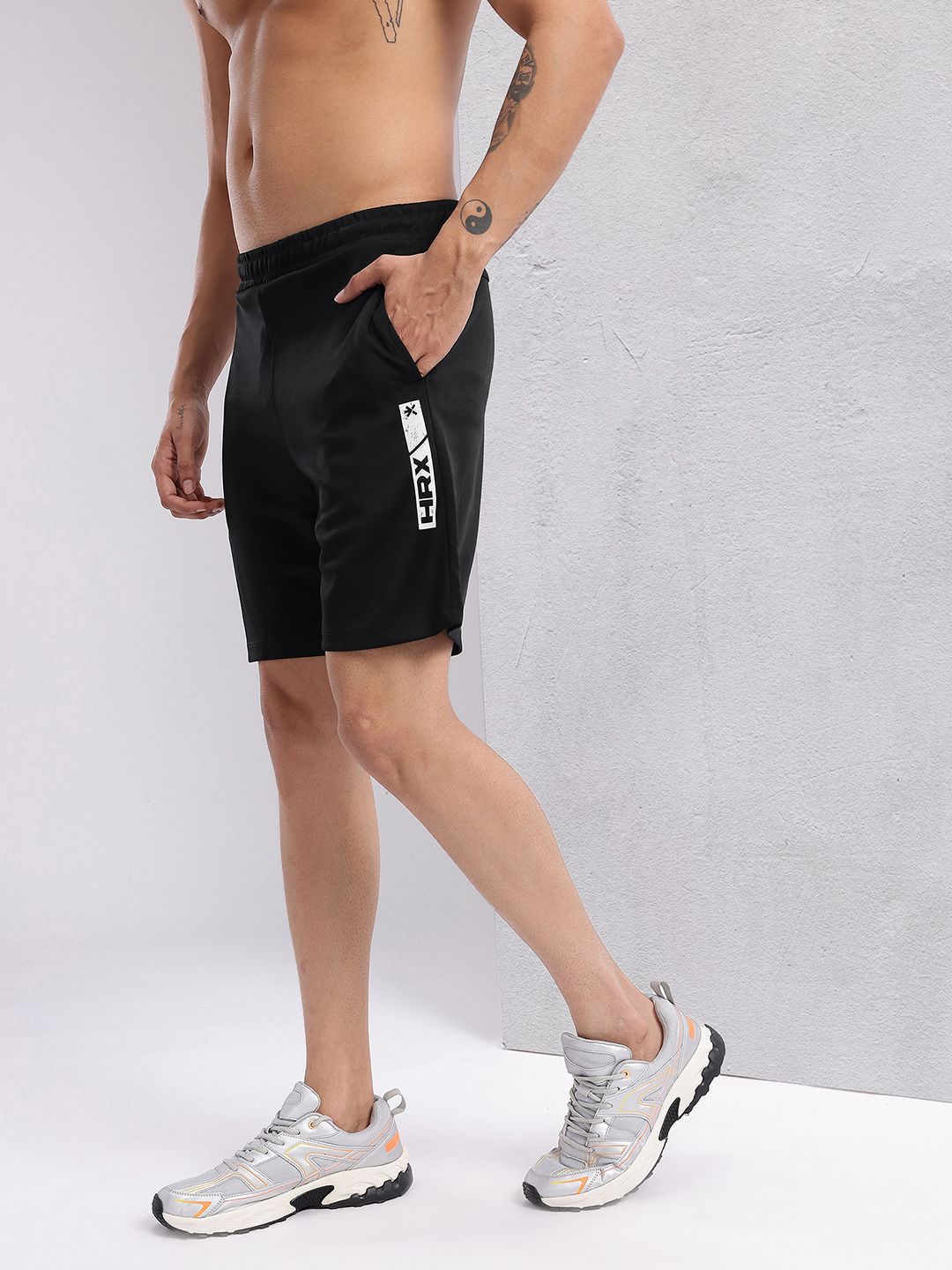HRX by Hrithik Roshan Men Brand Logo Printed Mid-Rise Rapid-Dry Training Shorts