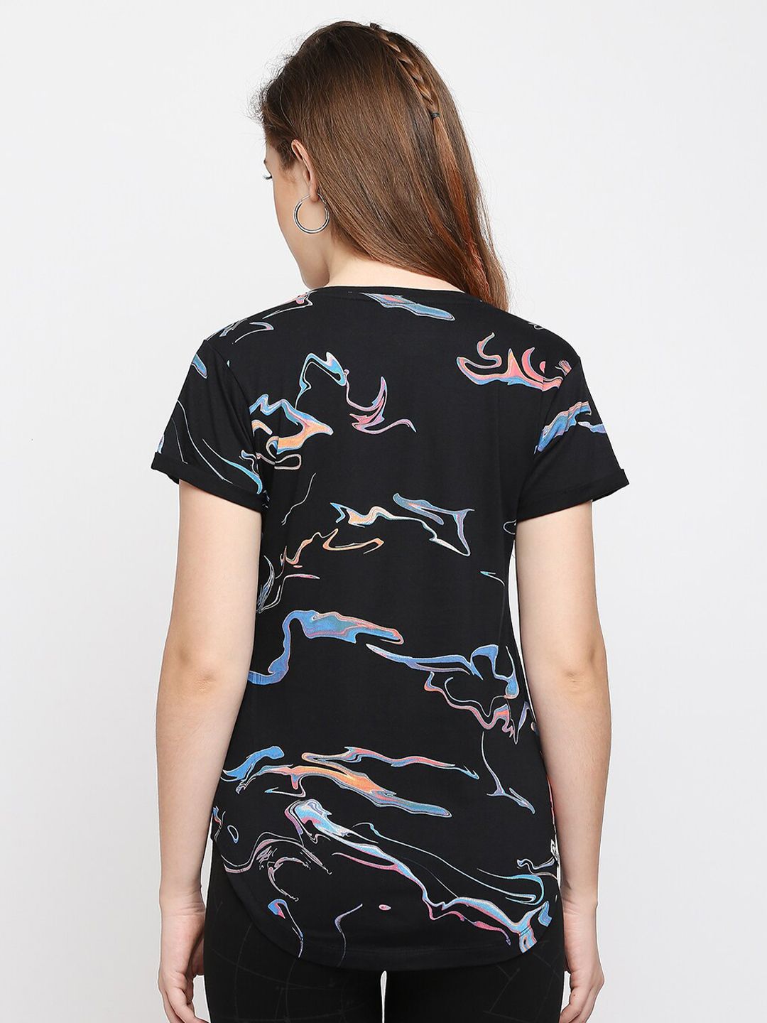Being Human Abstract Printed Casual Cotton T-shirt