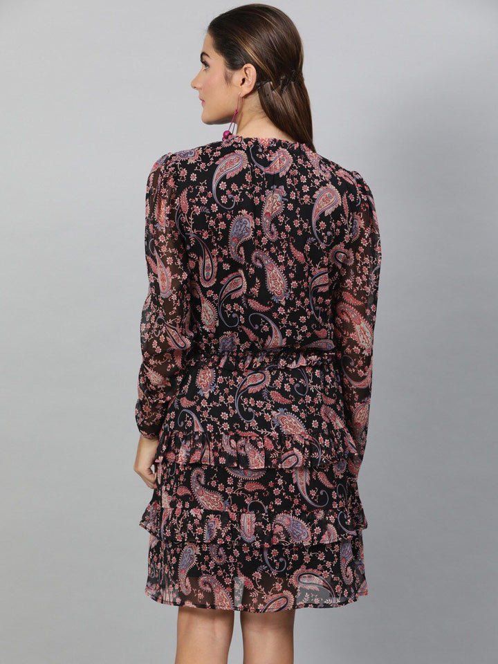 STREET 9 Women Multicoloured Printed Fit and Flare Dress