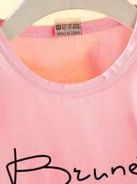 YK Girls Printed Round Neck Short Sleeves Pure Cotton Top With Skirt