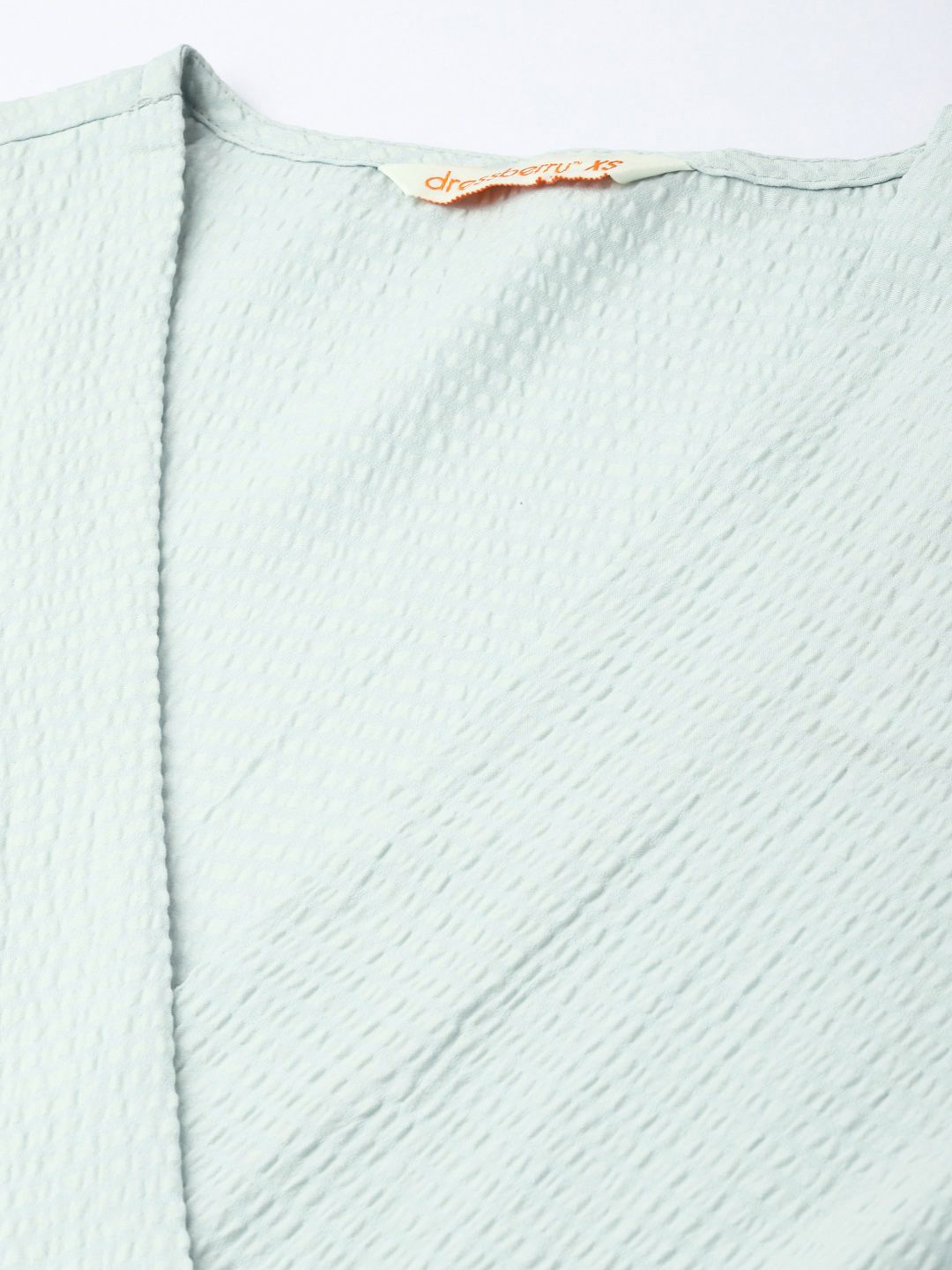 DressBerry Tied Up In Style Femme Seersucker Crop Wrap Style Top