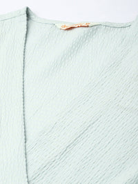 DressBerry Tied Up In Style Femme Seersucker Crop Wrap Style Top