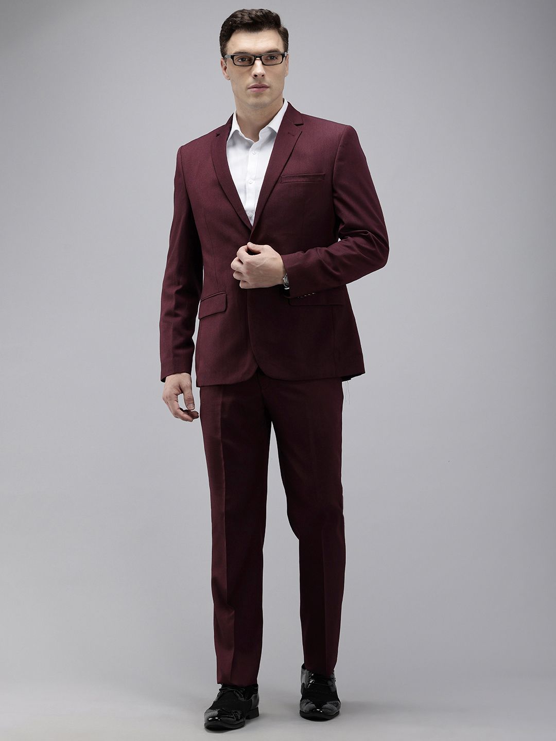 Park Avenue Self Design Single Breasted 2 Piece Party Suits