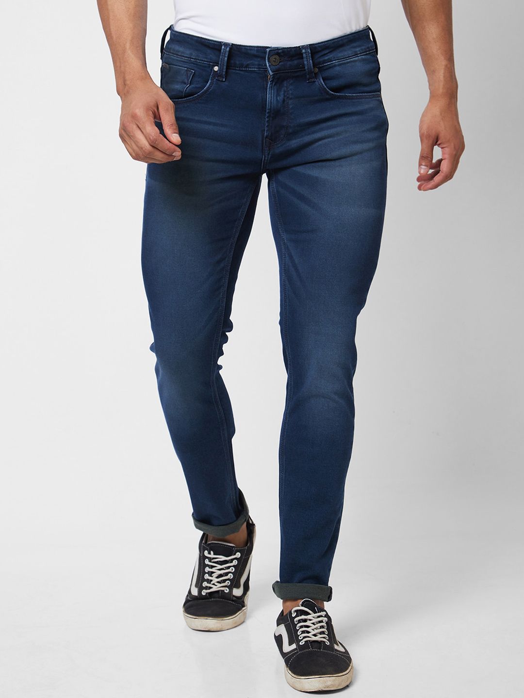 SPYKAR Men Skinny Fit Low-Rise Light Fade Stretchable Jeans