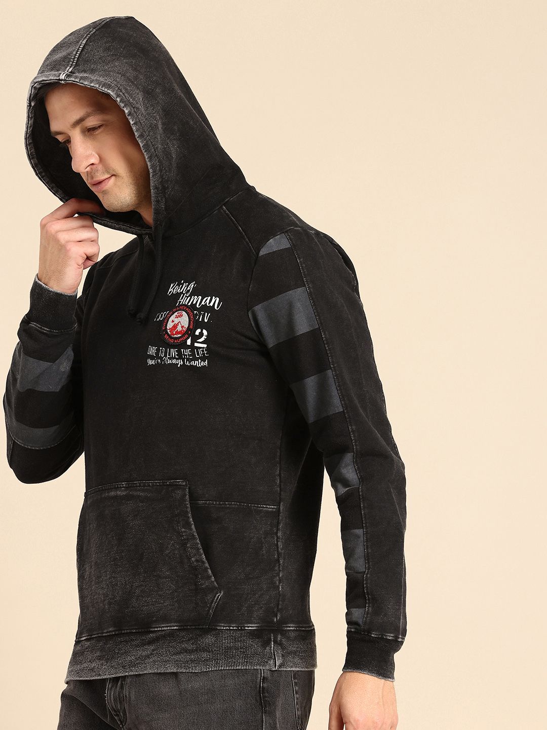 Being Human Hooded Printed Sweatshirt