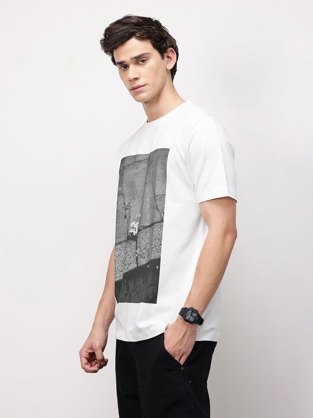 ether Men Grower Graphic Printed Comfort Fit T-shirt