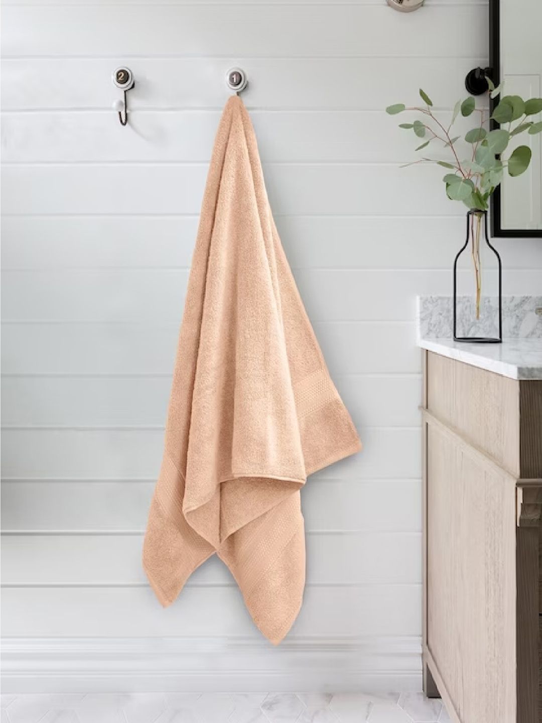 BOMBAY DYEING Peach Pure Cotton 650 GSM Bath Towel