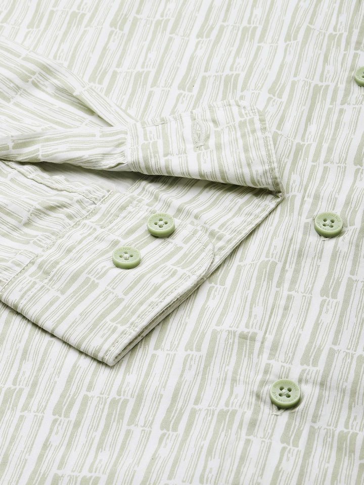 Park Avenue Slim Fit Opaque Striped Pure Cotton Casual Shirt