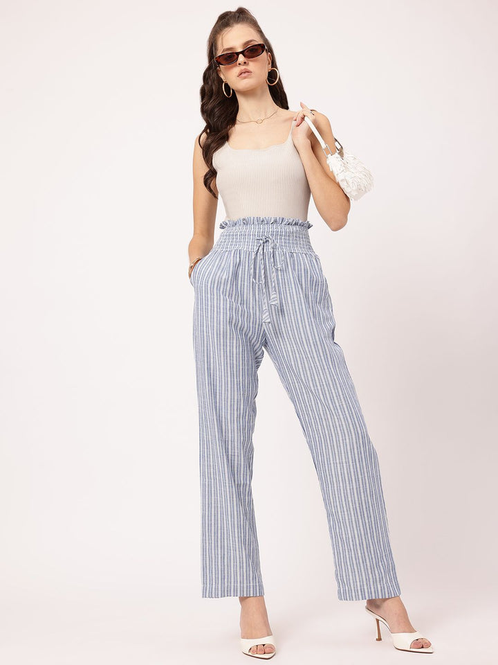 DressBerry Women Laid-Back Luxe Striped Trousers