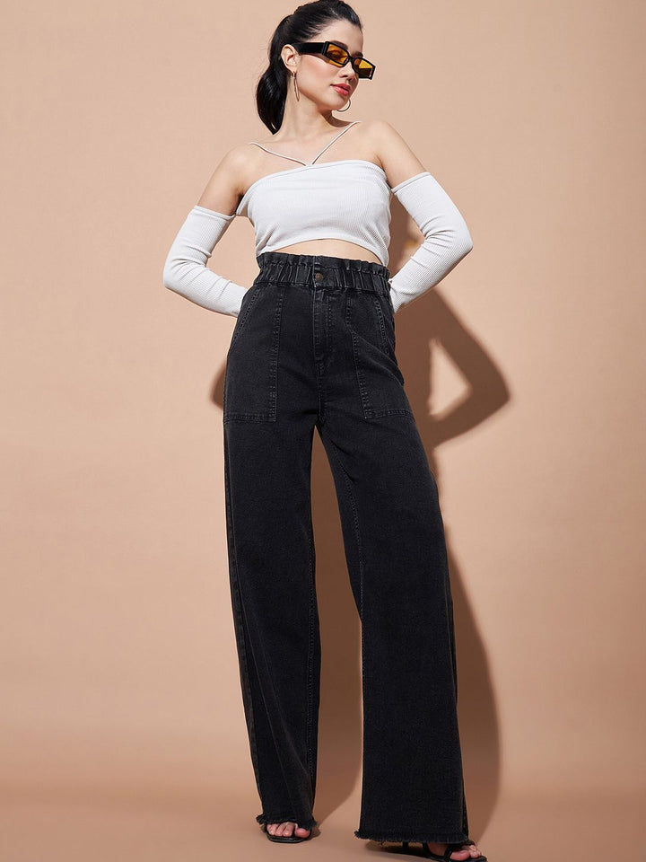 SASSAFRAS BASICS Women Straight Fit High-Rise Clean Look Light Fade Jeans