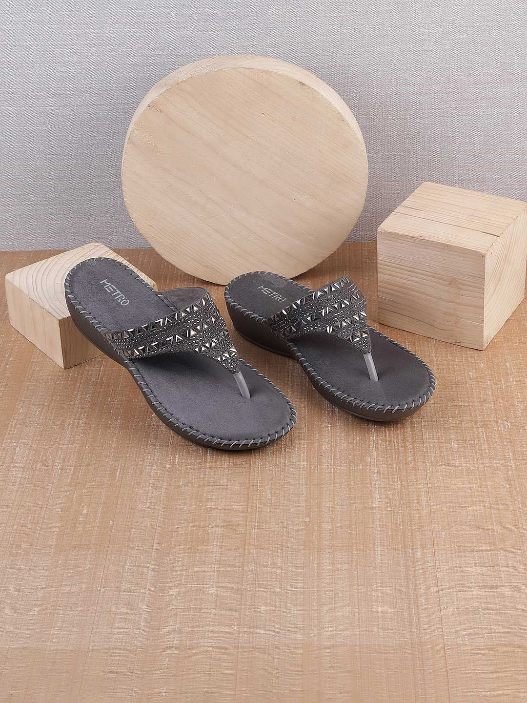 Metro Embellished Open Toe Comfort Heels
